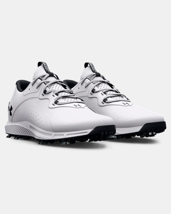 Men's UA Charged Draw 2 Golf Shoes, White, pdpMainDesktop image number 3